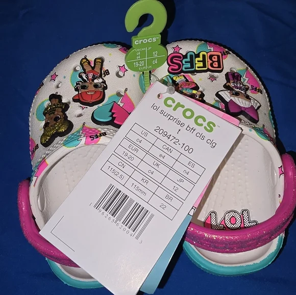 CROCS LOL Doll Pink and White Playful Clogs - Picture 4 of 8
